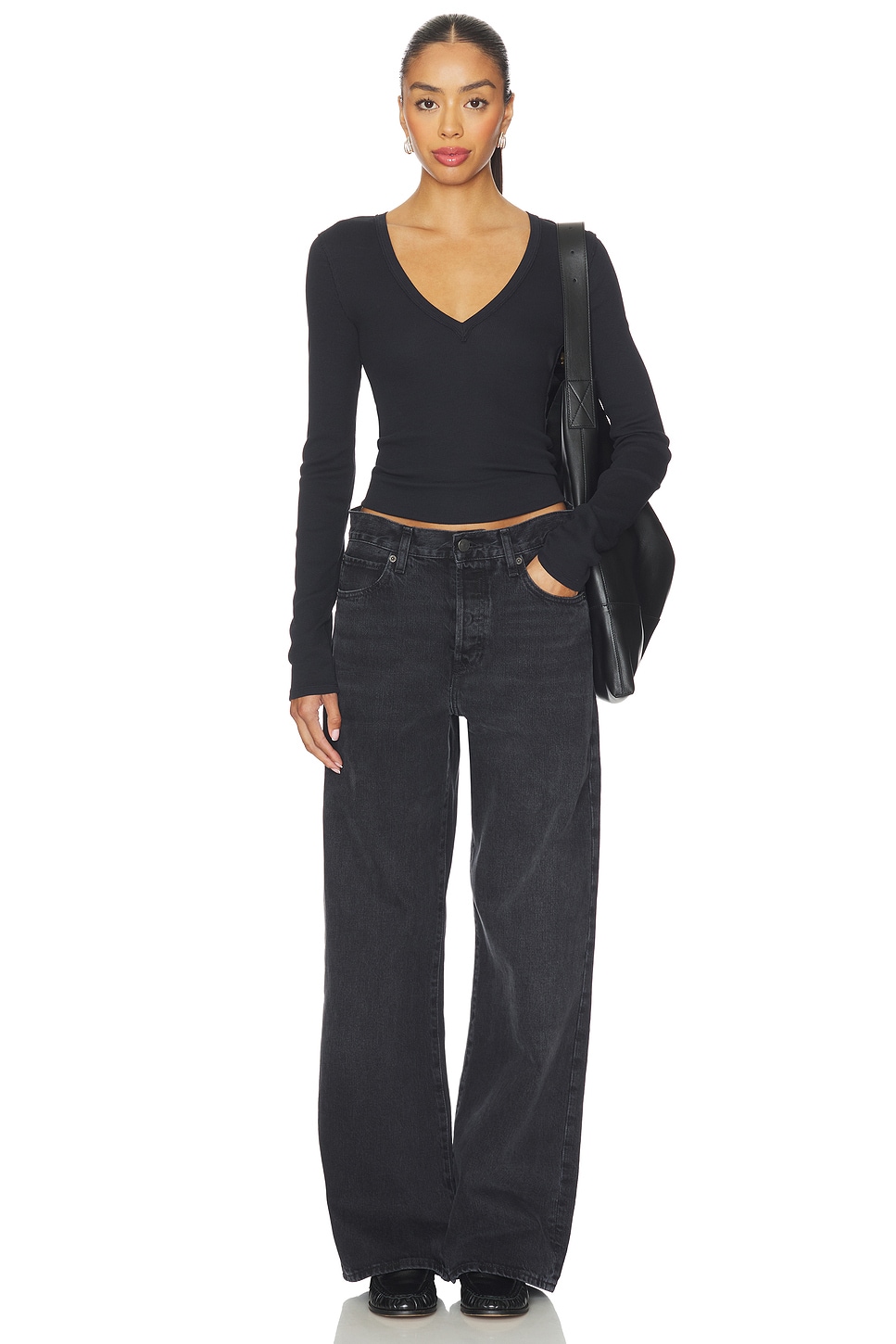 Free People NERIA ロングスリーブ - Black | REVOLVE