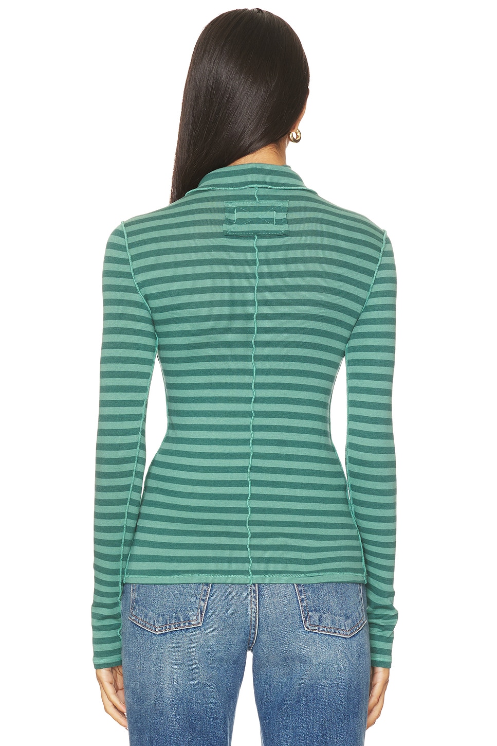 Free People x We The Free Good Good Turtle Stripe Top In Rainforest Combo