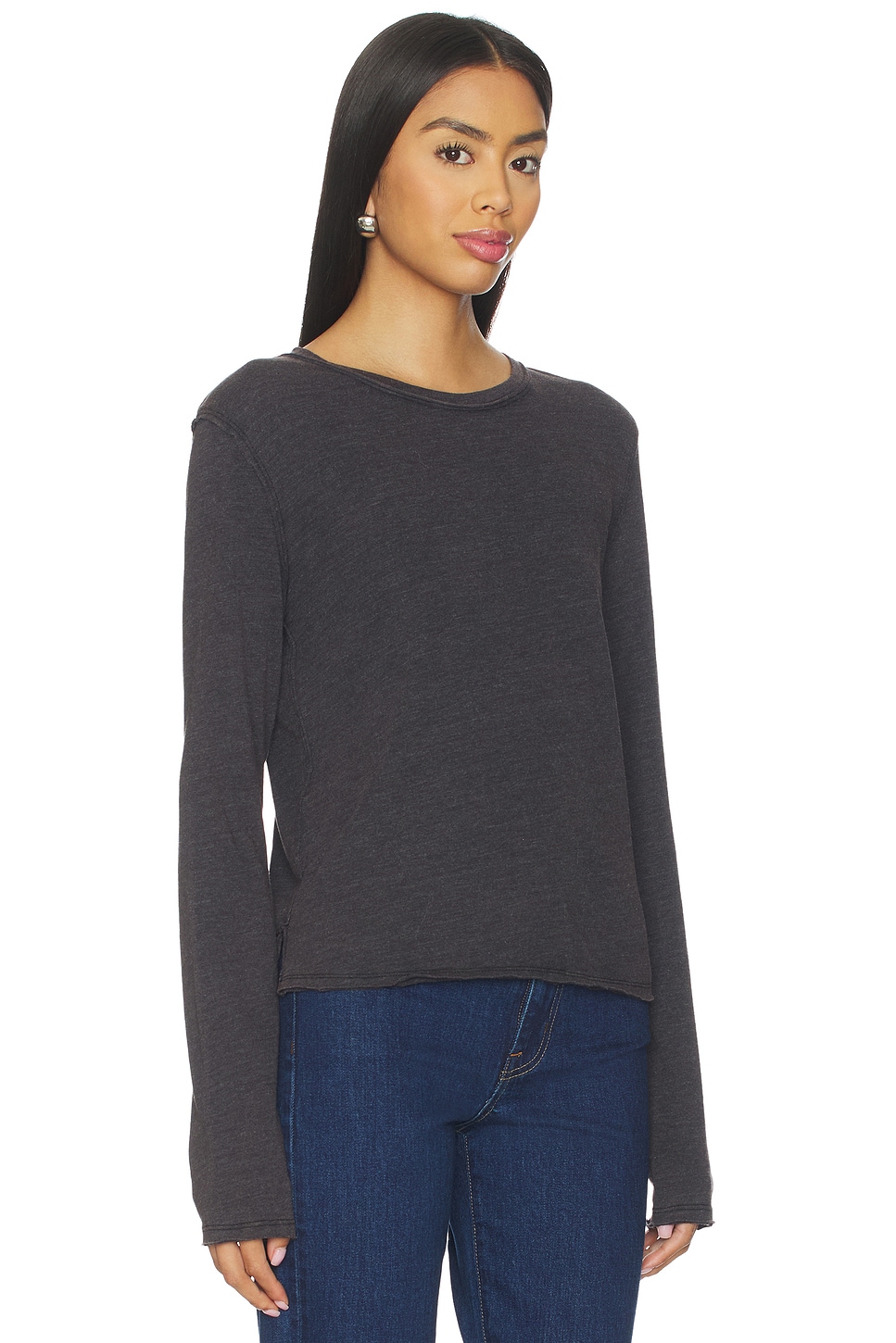 Free People Nova Tee Long Sleeve in Black | REVOLVE