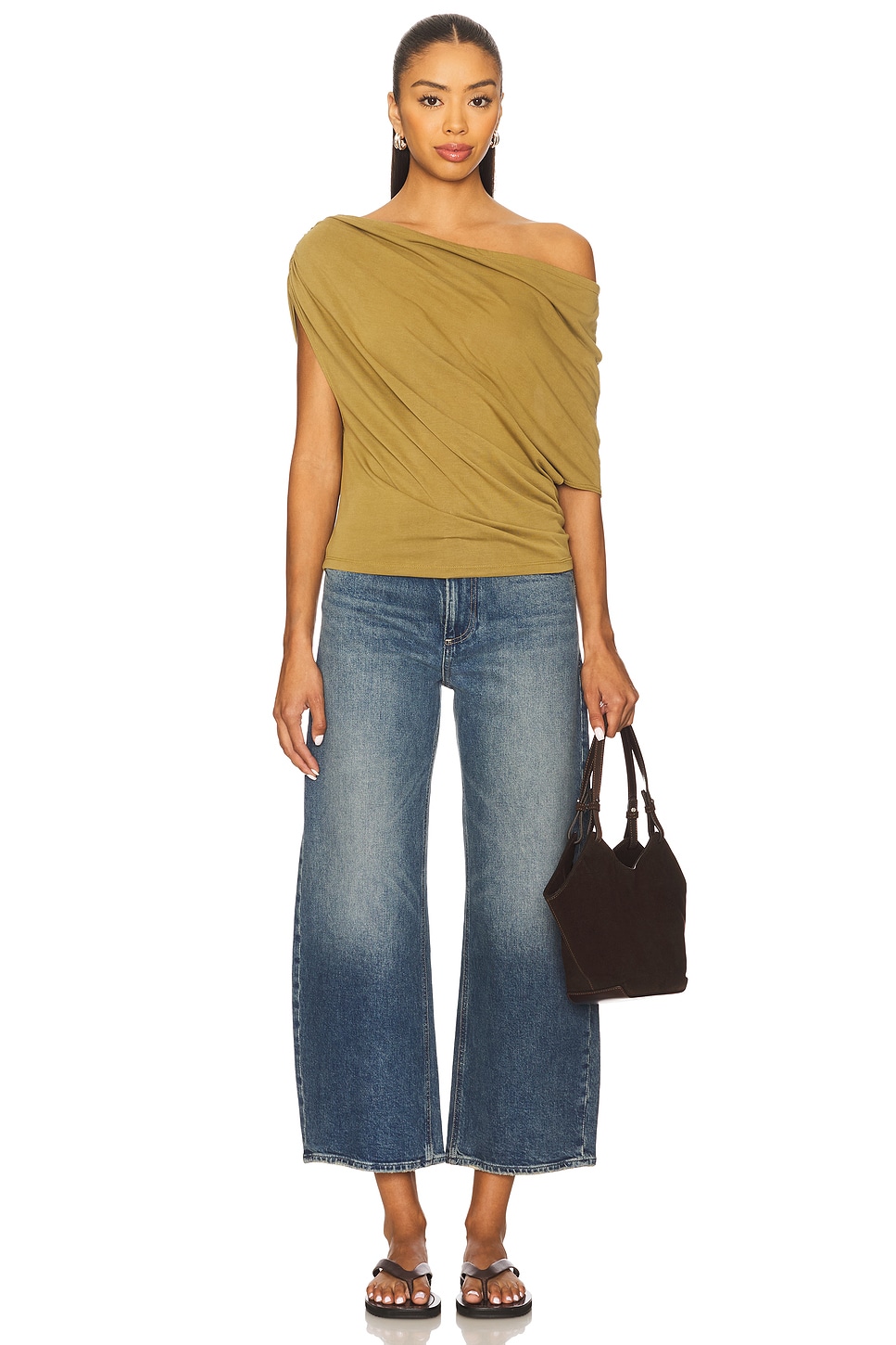 Blake Knit Top In Green Moss