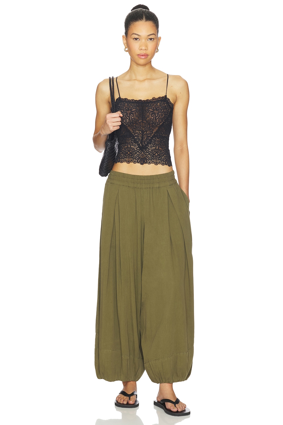 Free People Love And Lace Cami in Black | REVOLVE