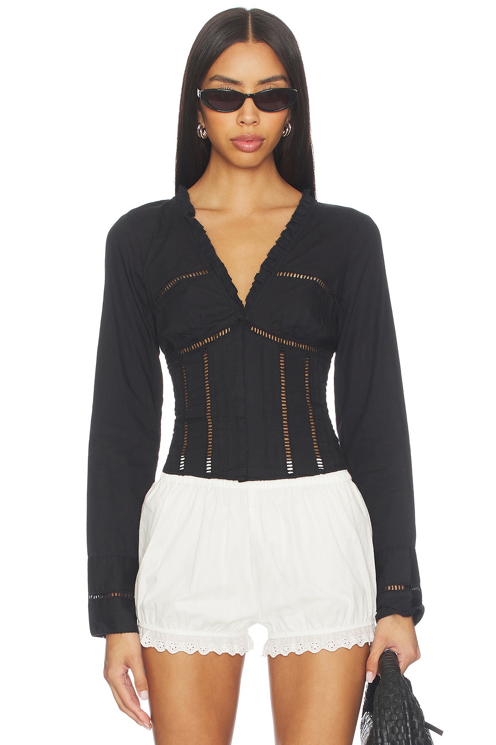 Free People Frankie Corset Top in Black | REVOLVE