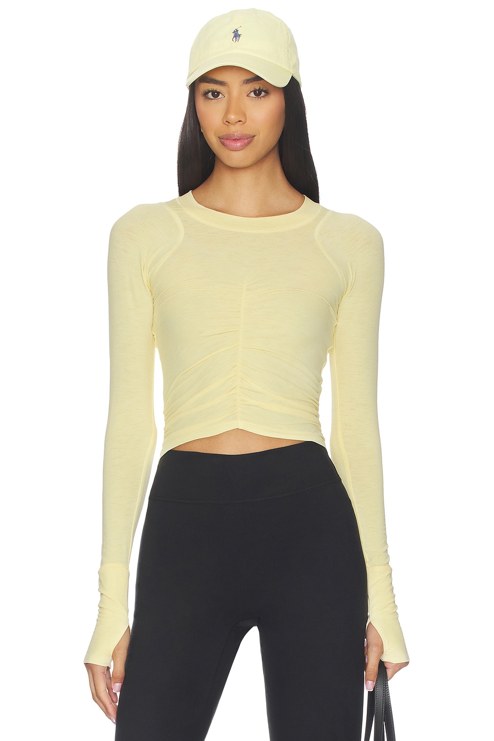 Free People x FP Movement Tempo Ruched Long Sleeve Top in Sunlit | REVOLVE