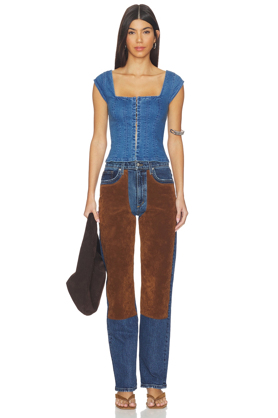 Free People Marilyn Denim Corset thumbnail