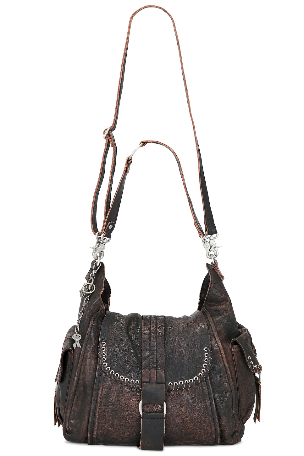 Free People x We The Free Leigh Distressed Hobo Bag in Aged