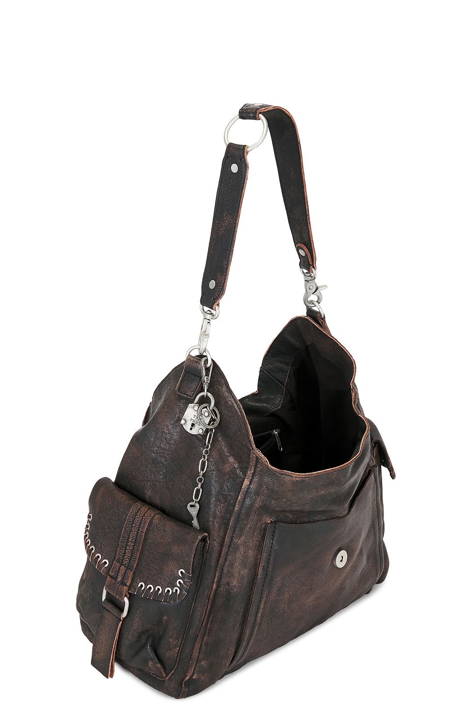 Free People x We The Free Leigh Distressed Hobo Bag in Aged