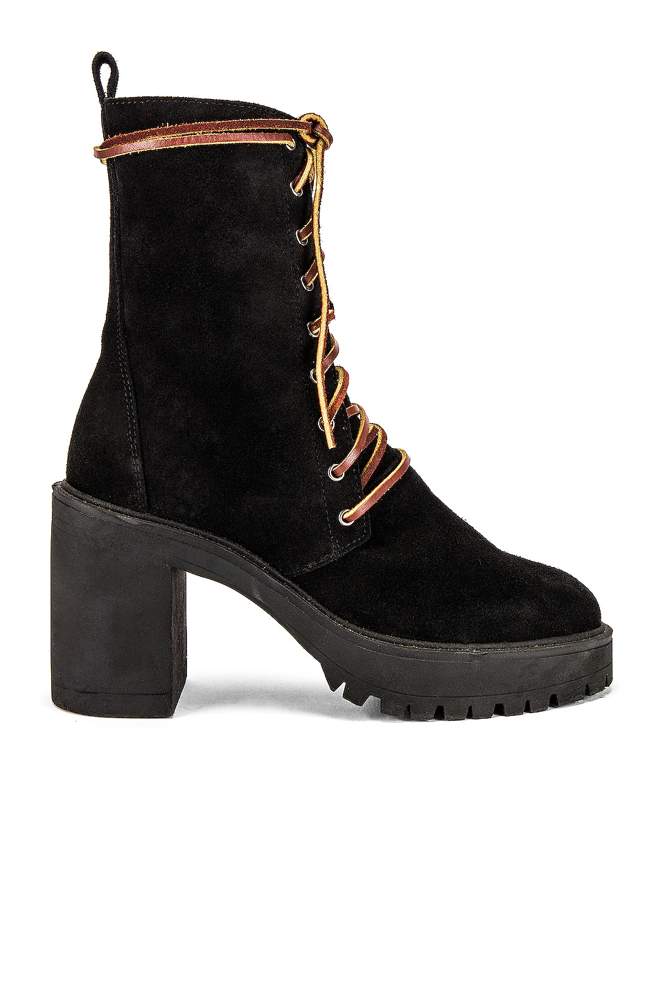 Free People Dylan Lace Up Boot in Black 