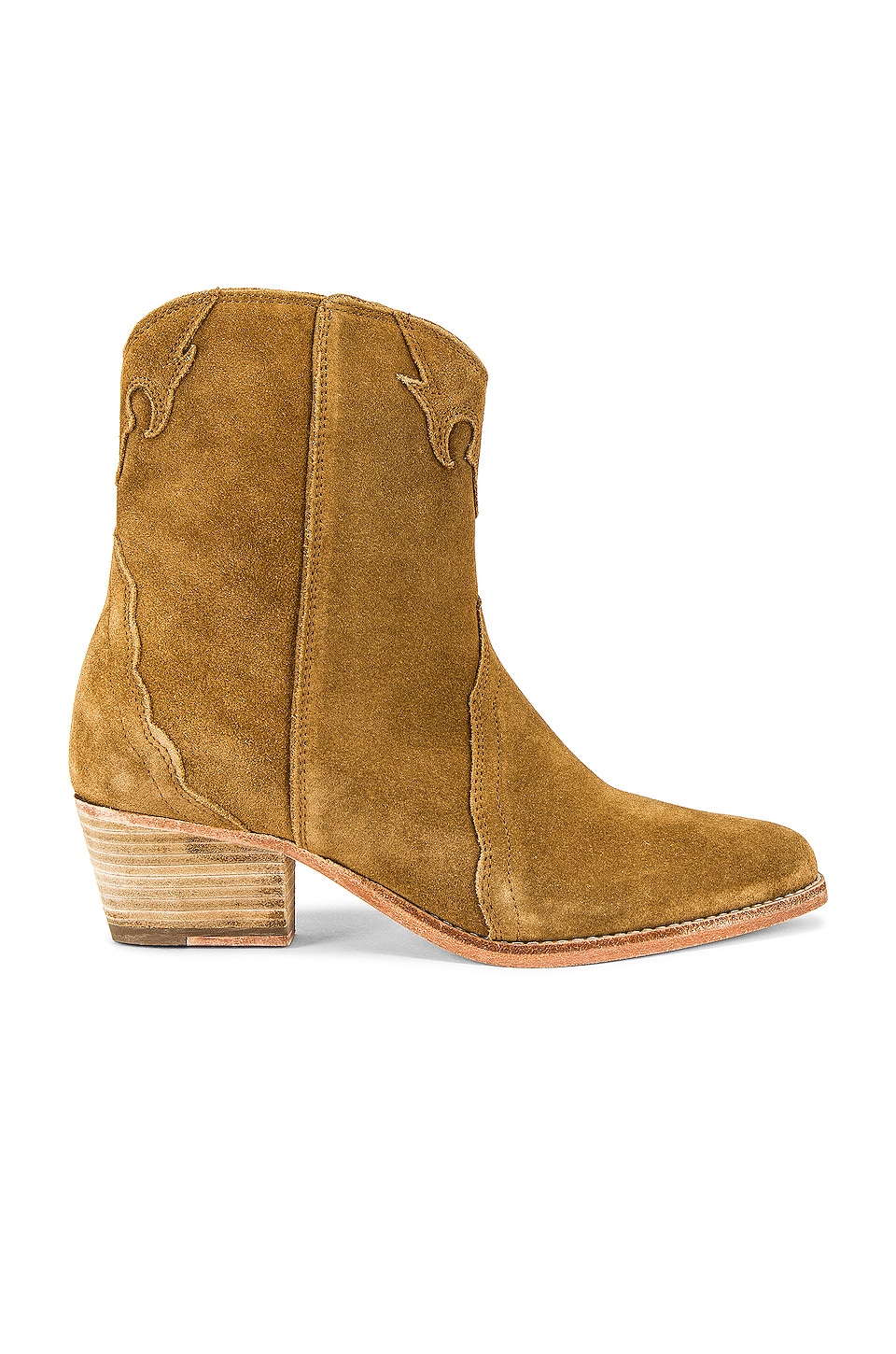 Free People New Frontier Western Boot in Camel Suede