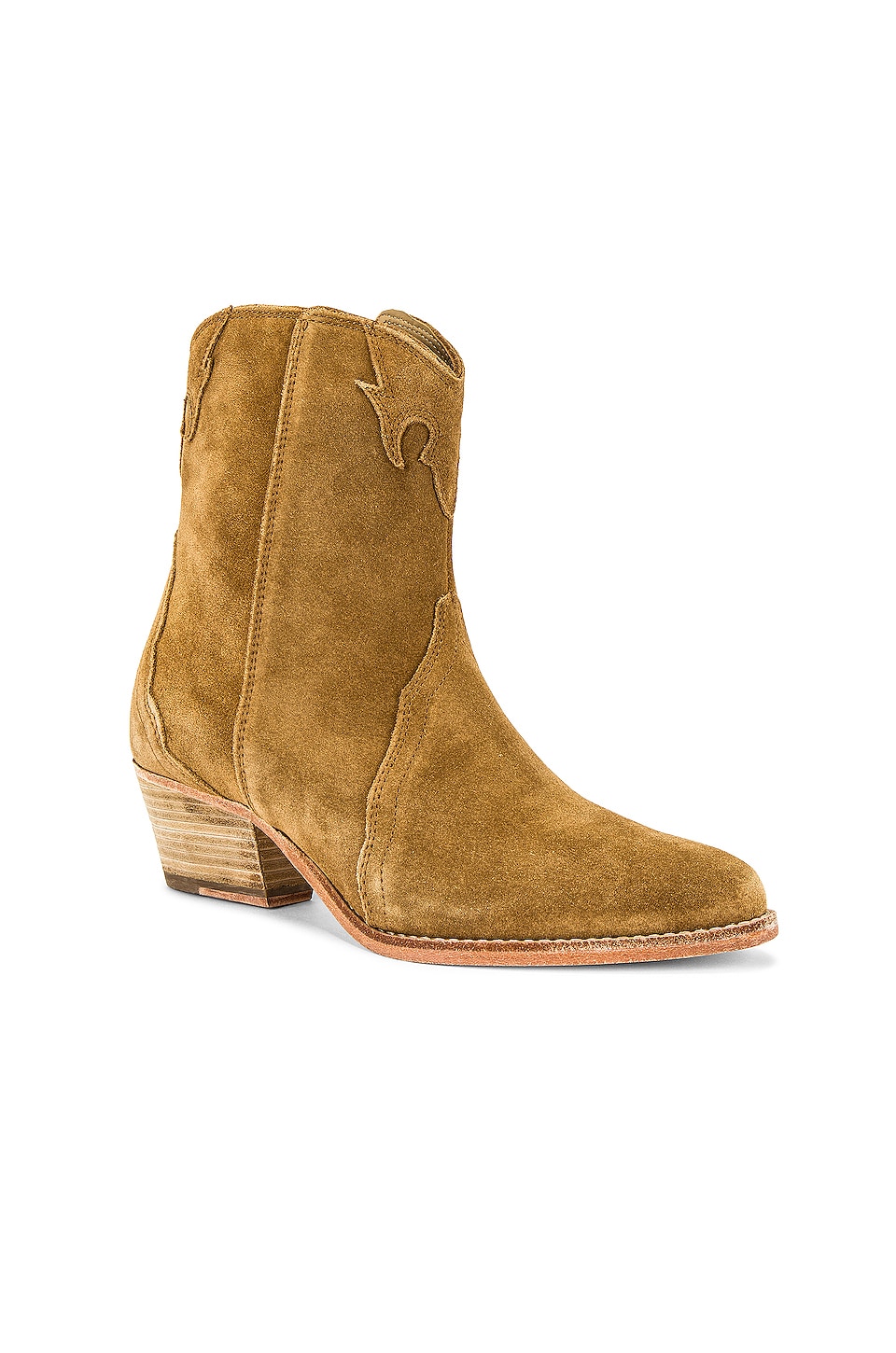 Free People New Frontier Western Boot in Camel Suede REVOLVE