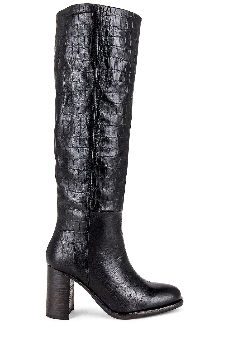 black croc tall boots