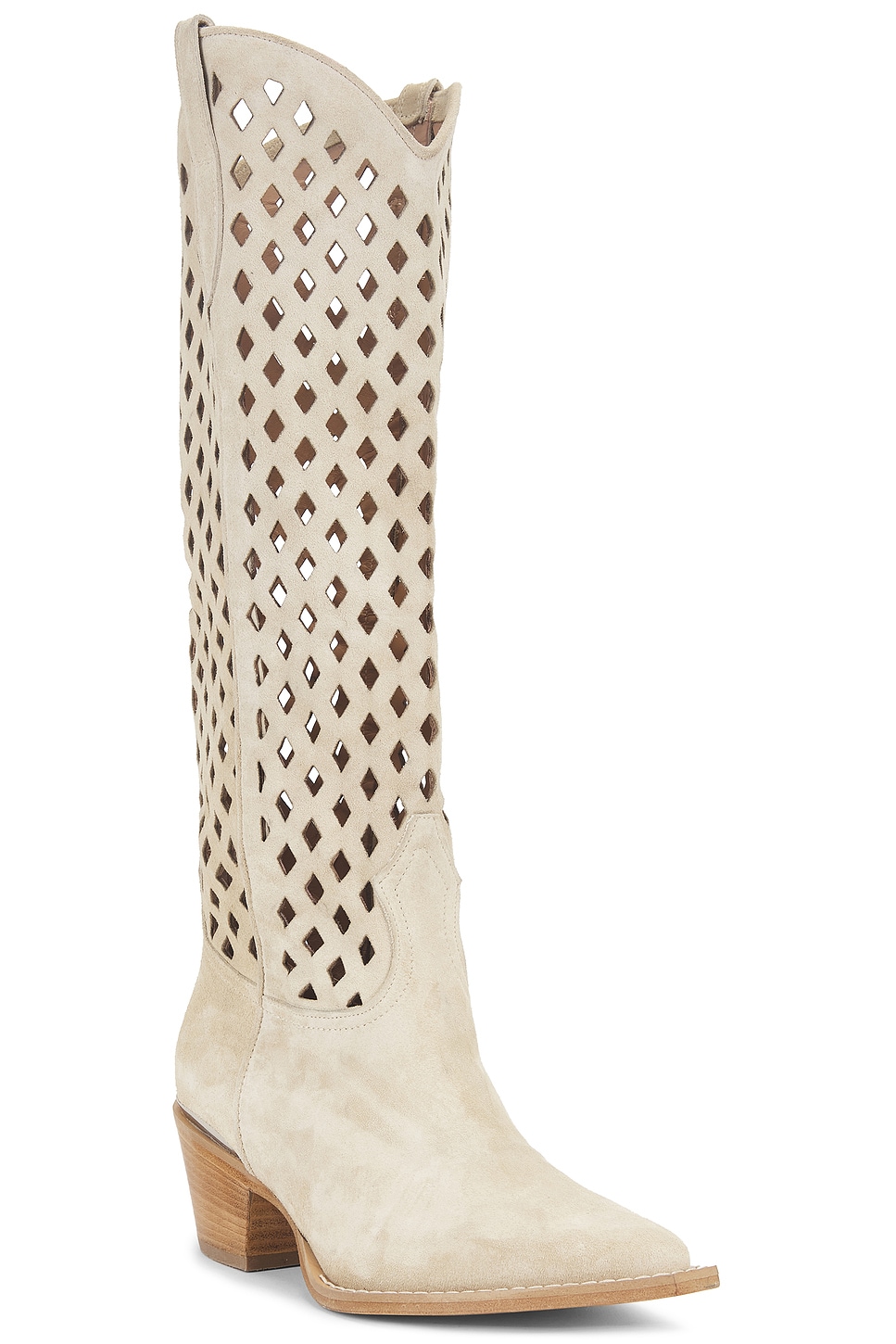 Free People Diamonds Are Forever Cowboy Boot in Sand Suede | REVOLVE