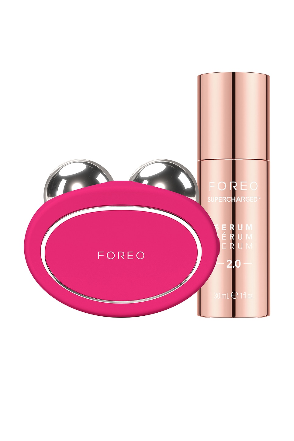 FOREO Bear 2 Facial Device & Supercharged Serum Bundle in Fuchsia REVOLVE