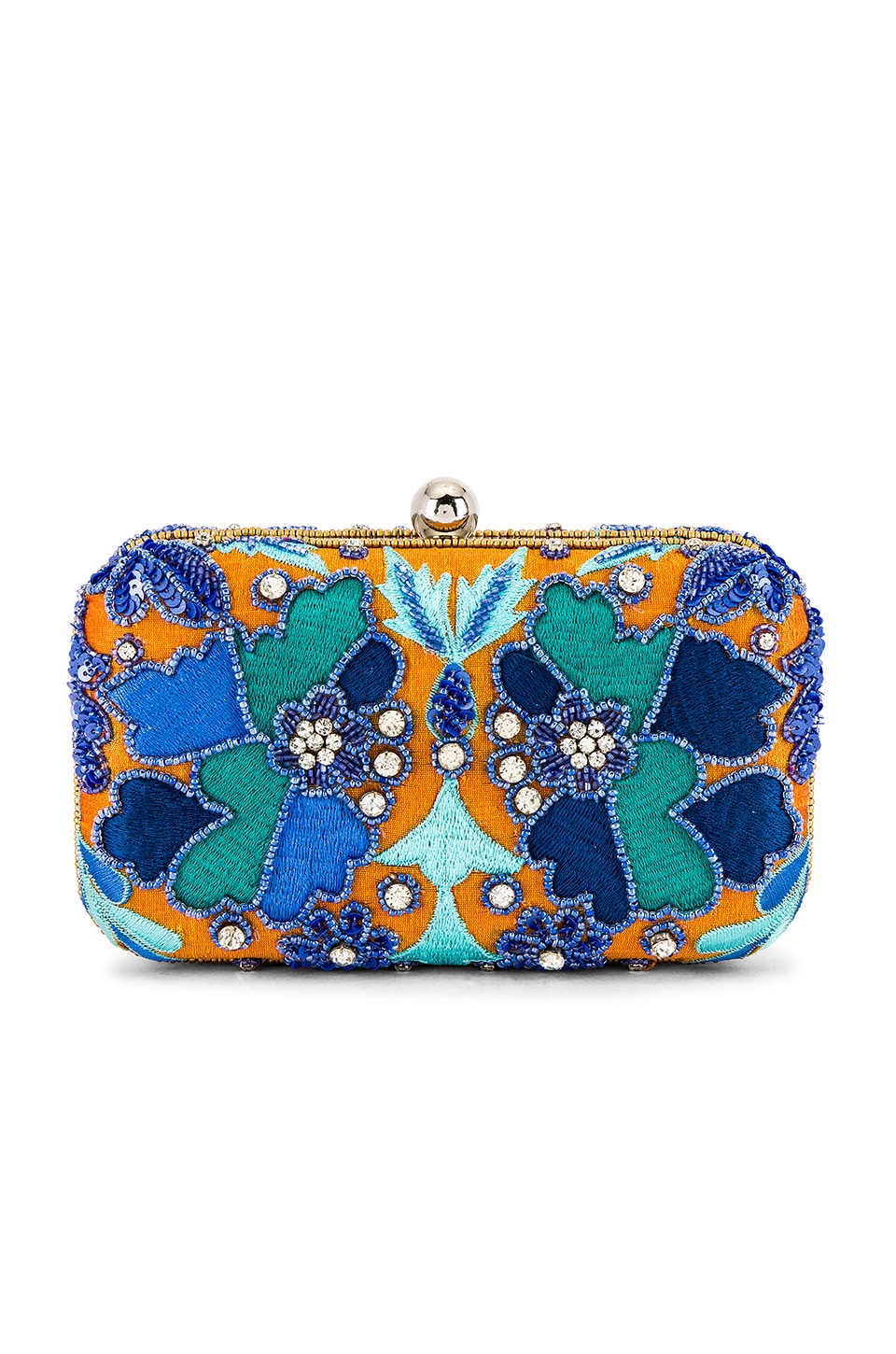 From St Xavier Kaleidoscope Box Clutch in Mustard | REVOLVE