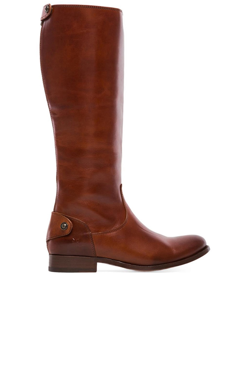 frye melissa button back zip cognac