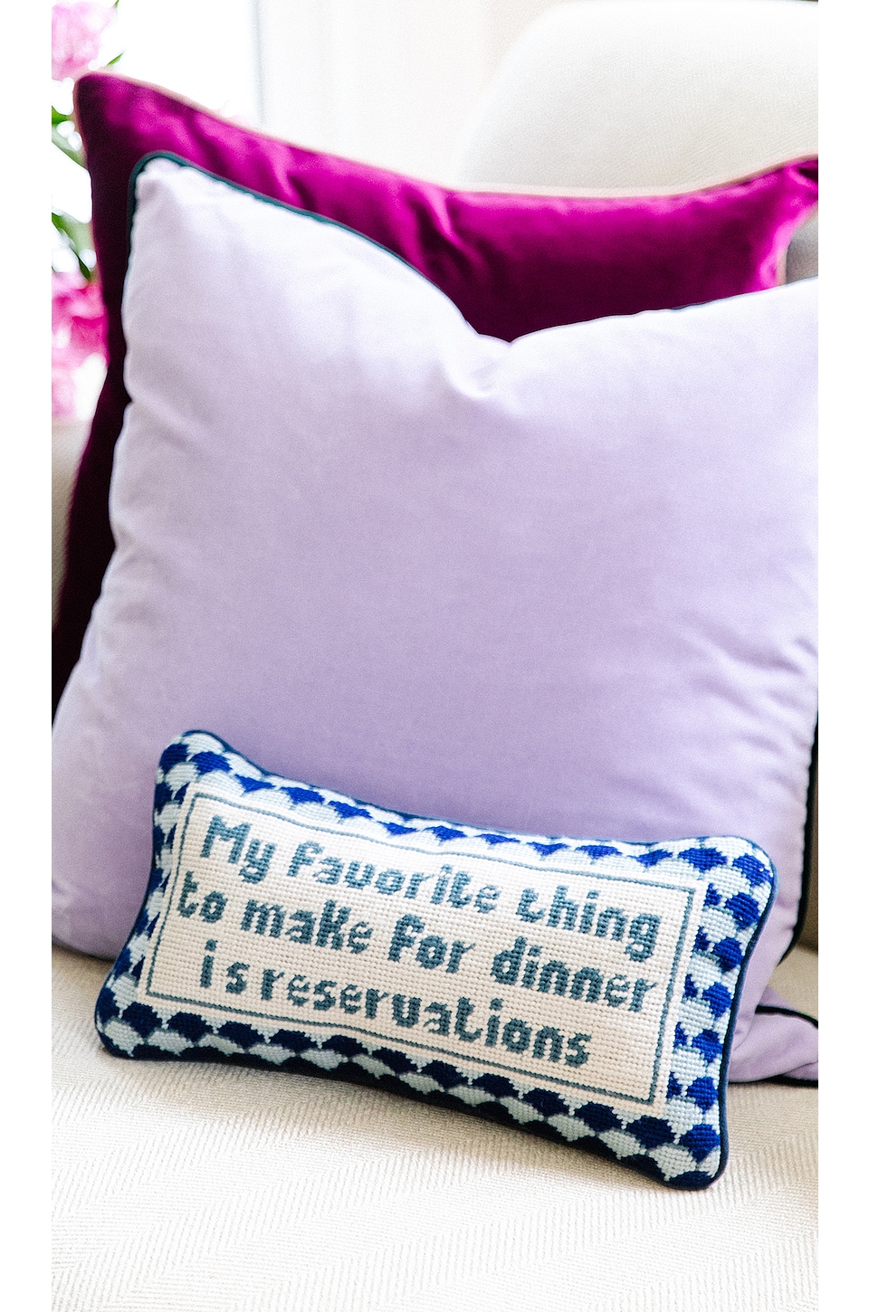 Furbish Studio - Reservations Needlepoint Pillow