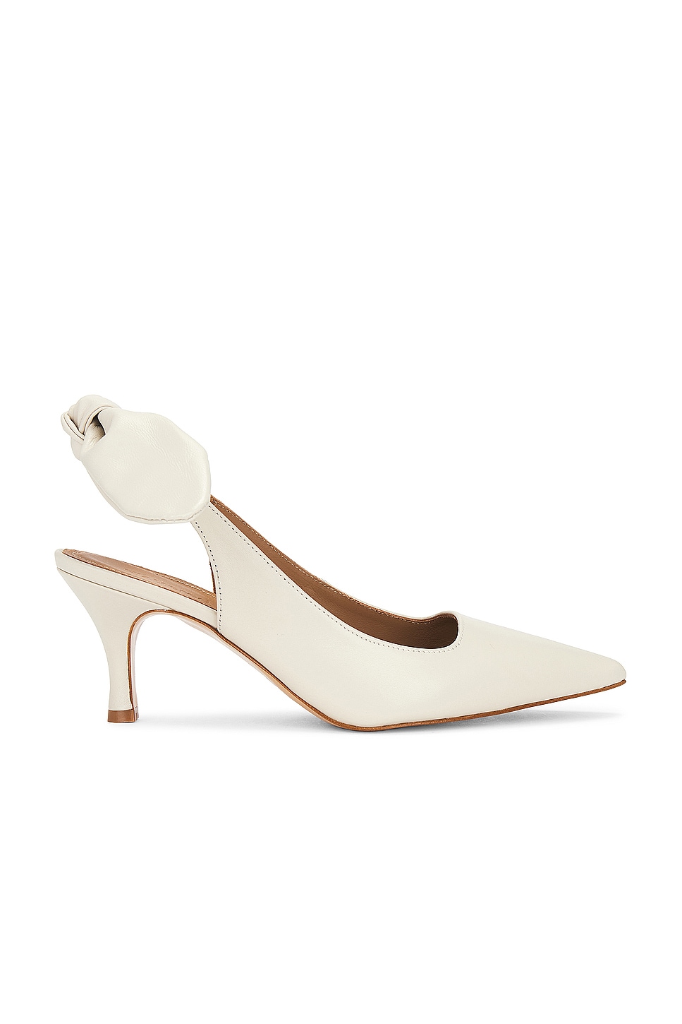 Flattered Franchesca Bow Slingback Heel in Creme REVOLVE