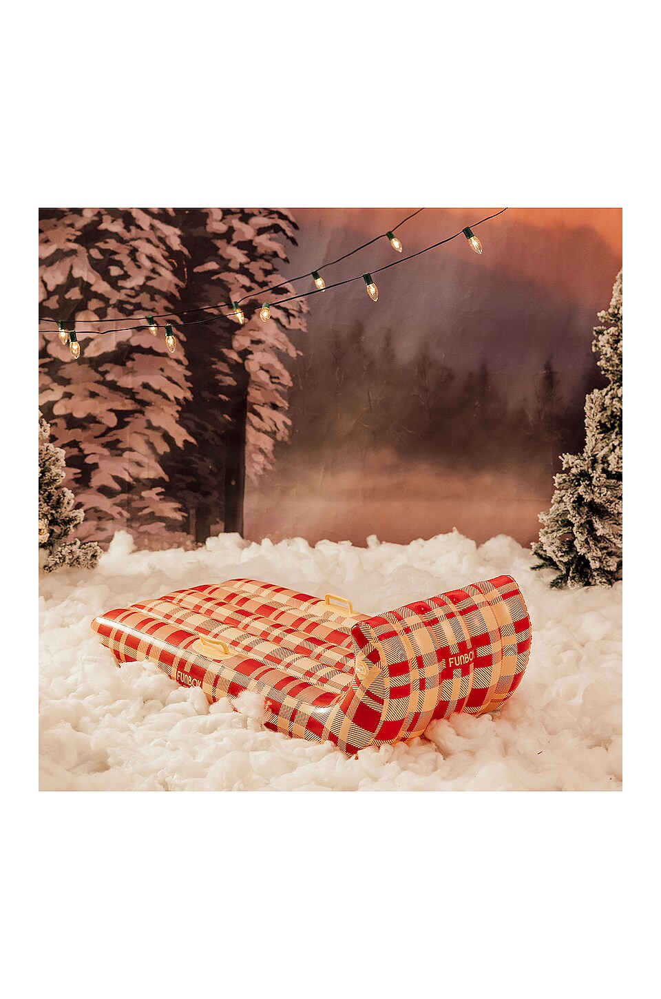 FUNBOY Retro Plaid Toboggan Winter Snow Sled