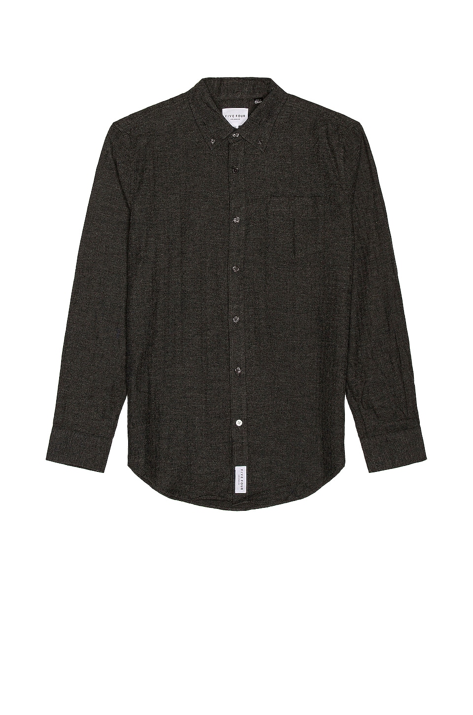 Five Four Hakuba Flannel Button Down Shirt Charcoal