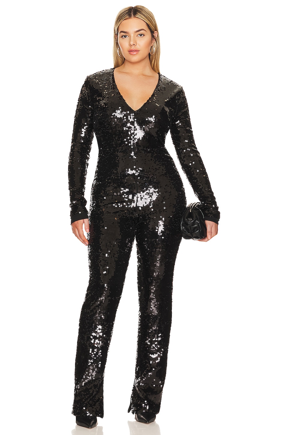 Good American Sequin Jumpsuit in Black001