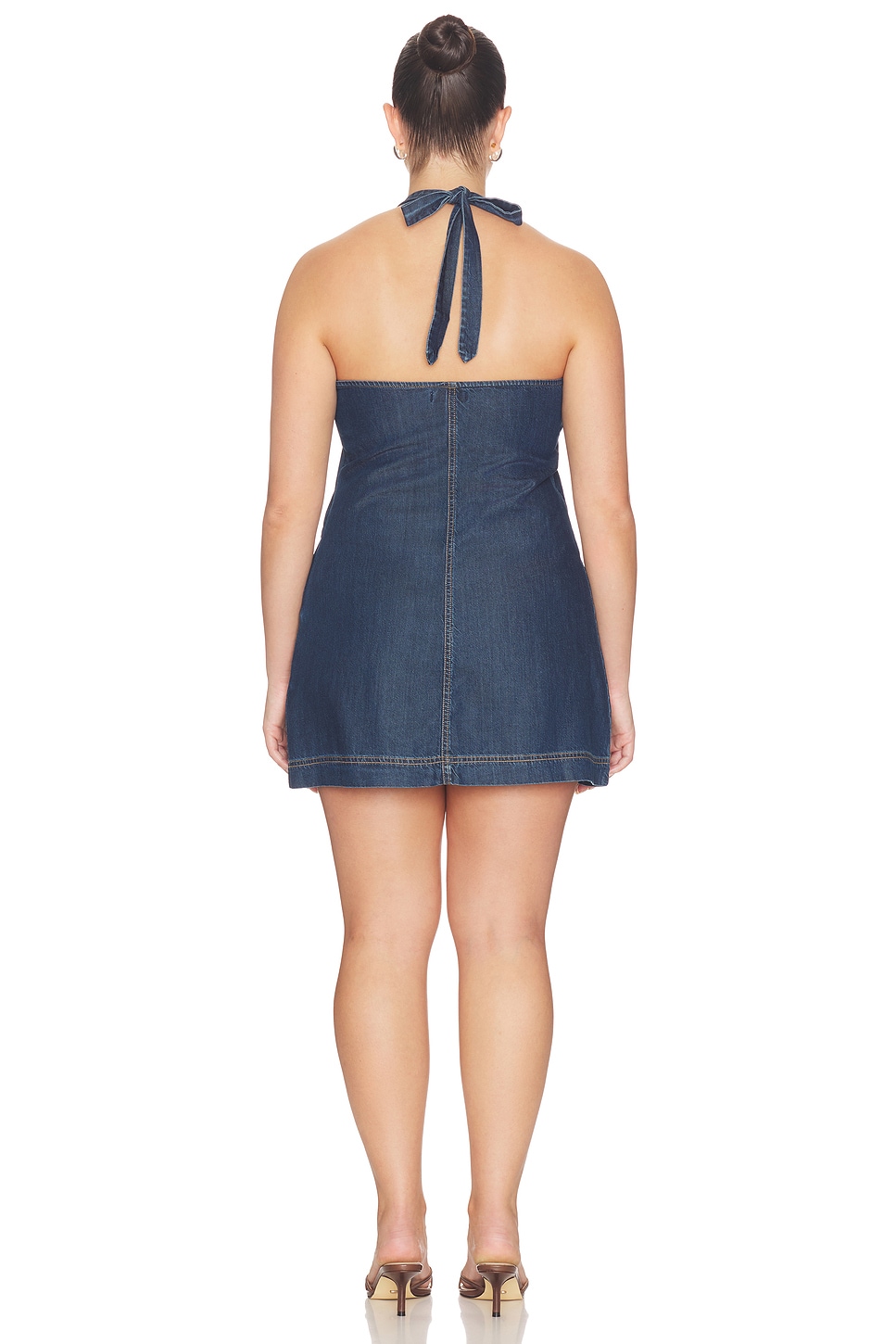 say goodnight denim halter mini dress Say Goodnight Denim Halter Mini Dress