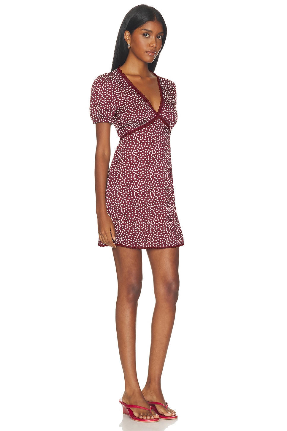 Good American The Woven V Neck Dress
