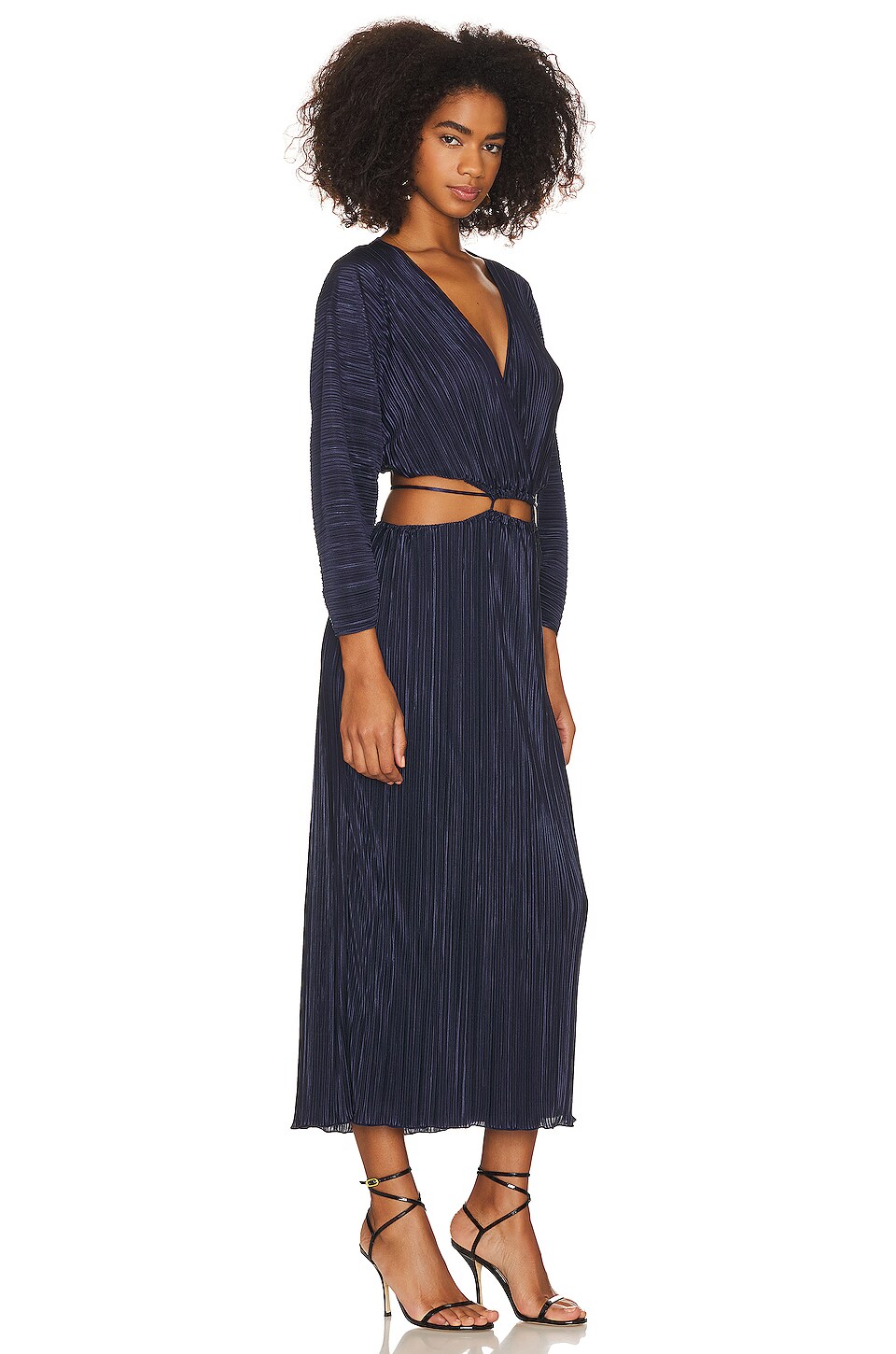 Good American Always Fits Plisse Midi Dress