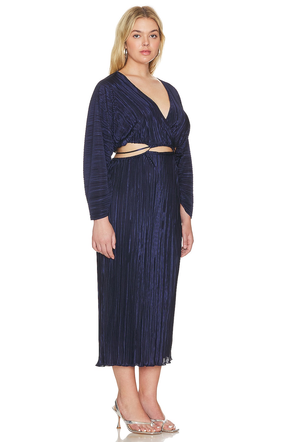 Good American Always Fits Plisse Midi Dress