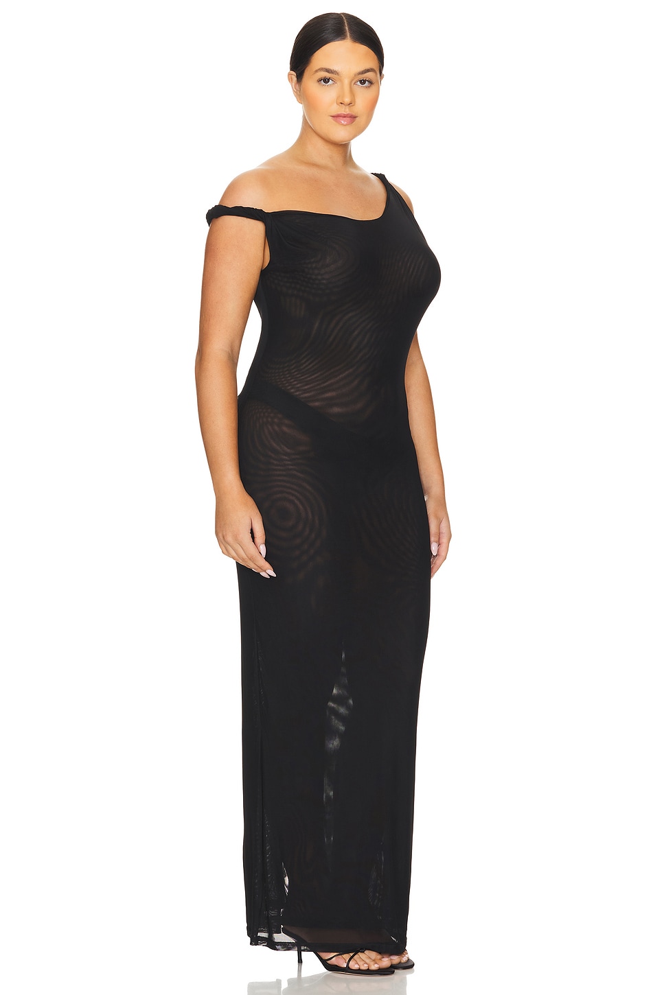 knee length dresses for ladies NEW Good American Mesh Maxi Dress main image 1