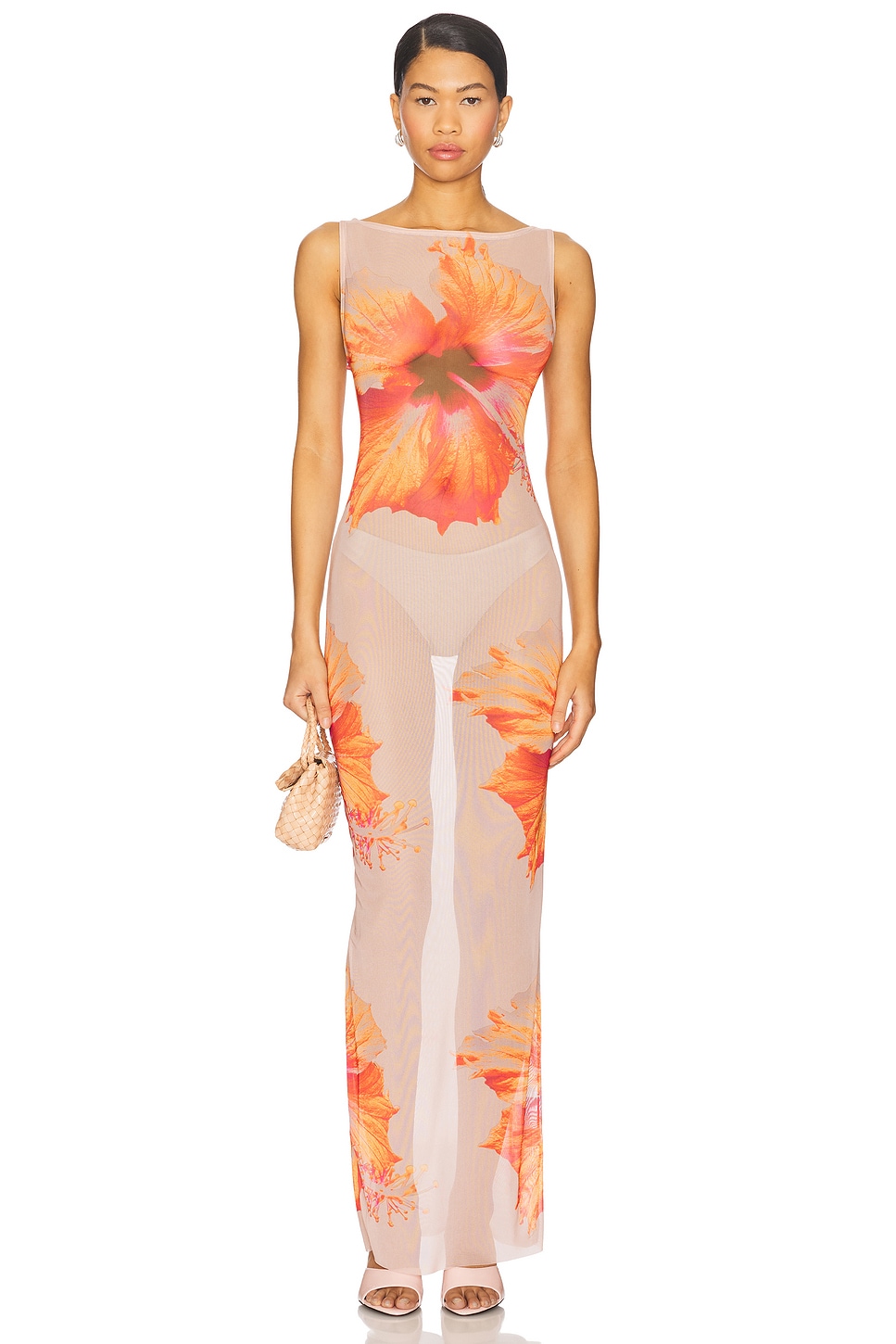 Gauze Mesh Maxi Dress