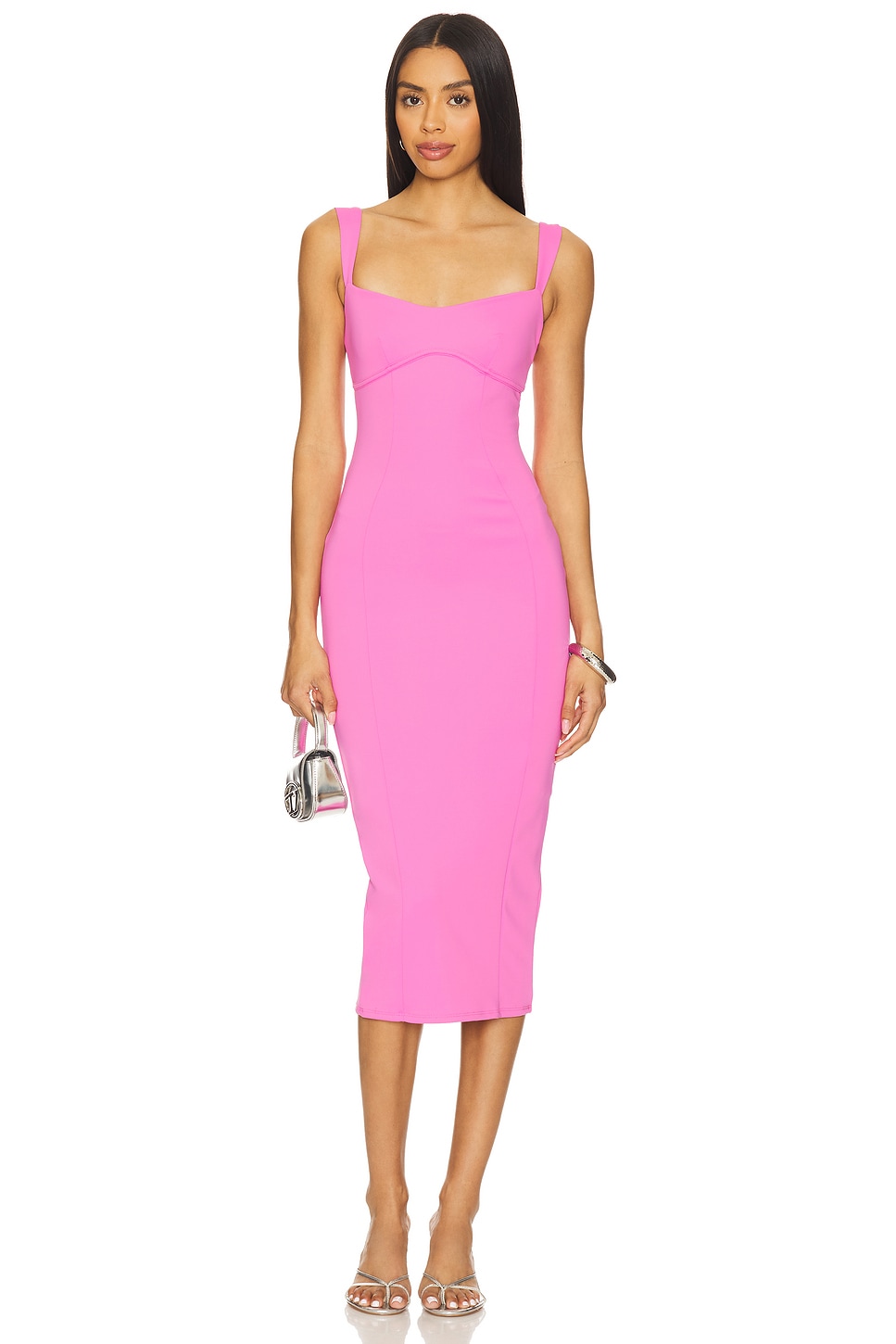 Good American Scuba Sweetheart Midi Dress