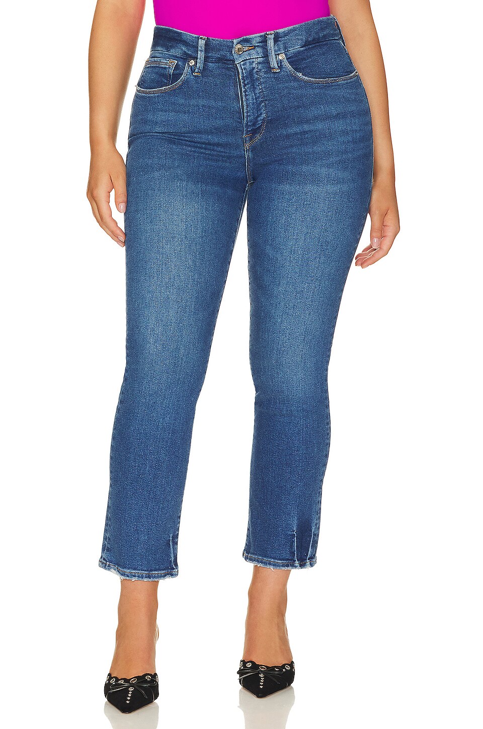 Good American Good Legs Straight in Indigo397