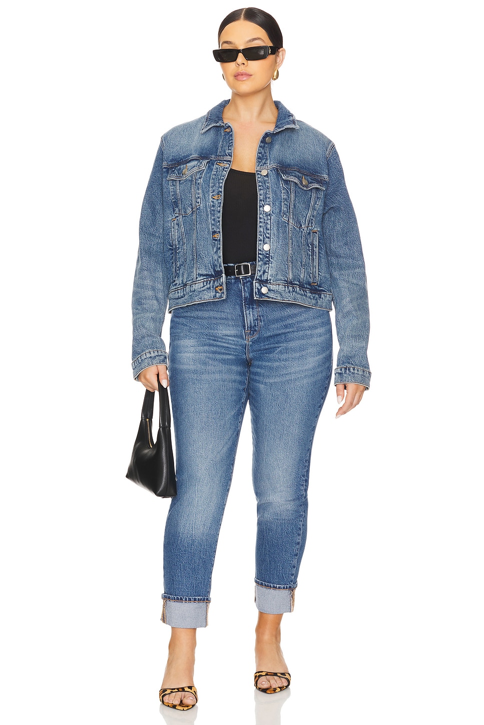 Good American The Weekend Cuffed Jeans