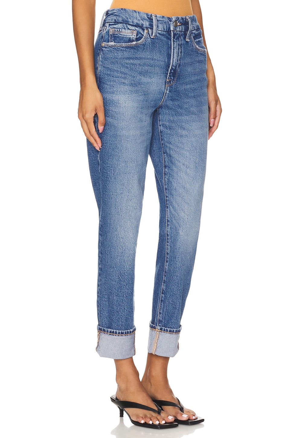 Good American The Weekend Cuffed Jeans