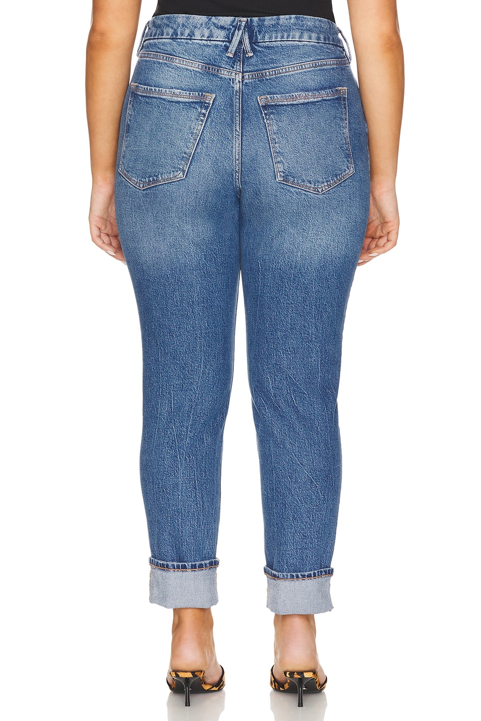 Good American The Weekend Cuffed Jeans