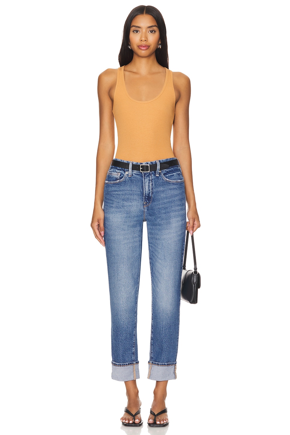 Good American The Weekend Cuffed Jeans
