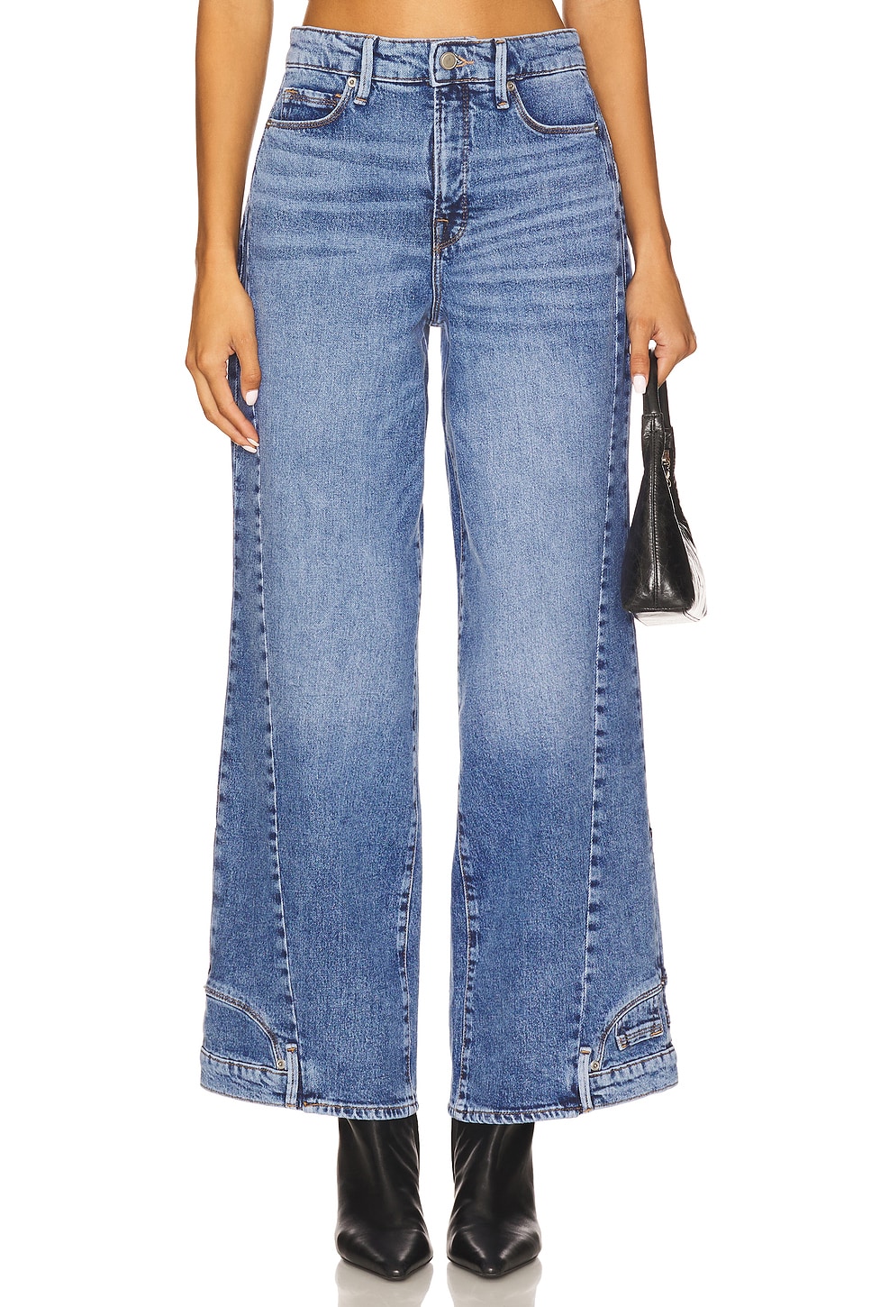 Good American Reworked Wide Leg Jeans in Indigo911 in Indigo1083