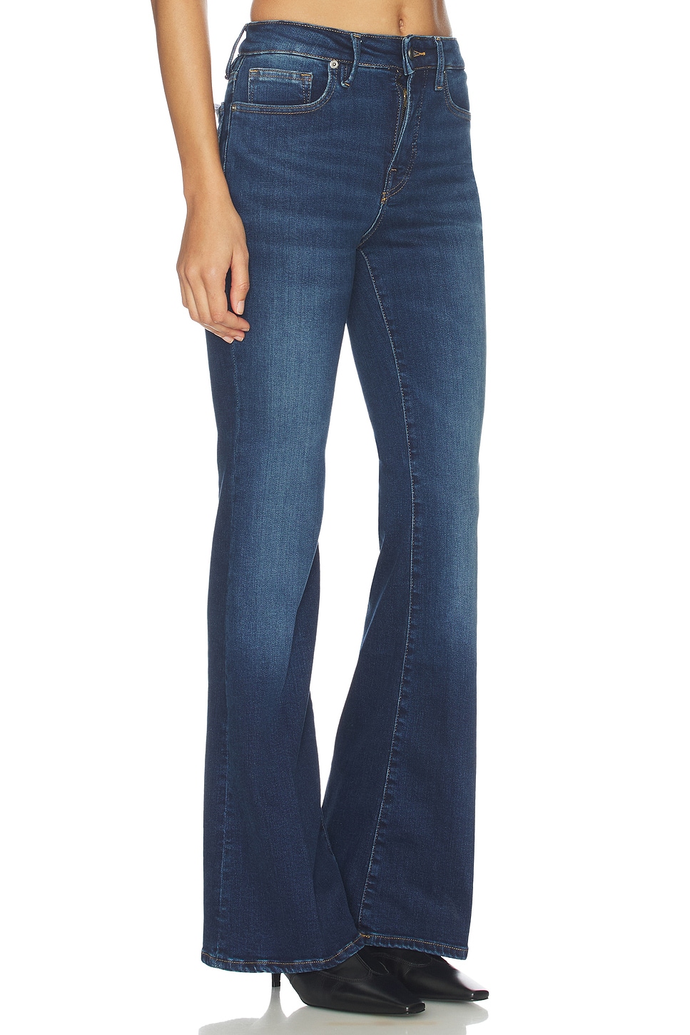 Good American Compression Good Legs Flare Jeans in Indigo | REVOLVE