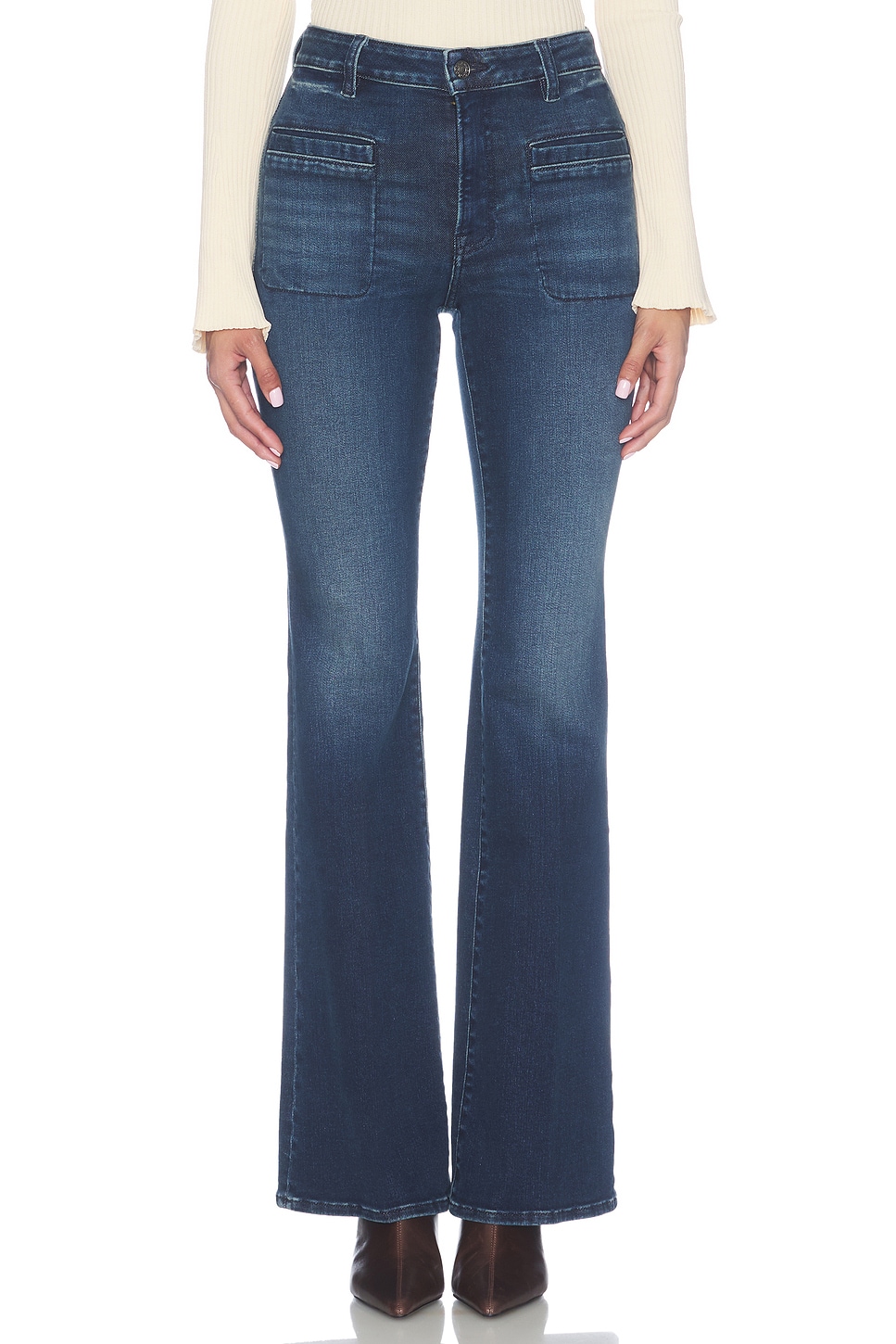 Good American Petite Soft Tech Good Flare Jeans