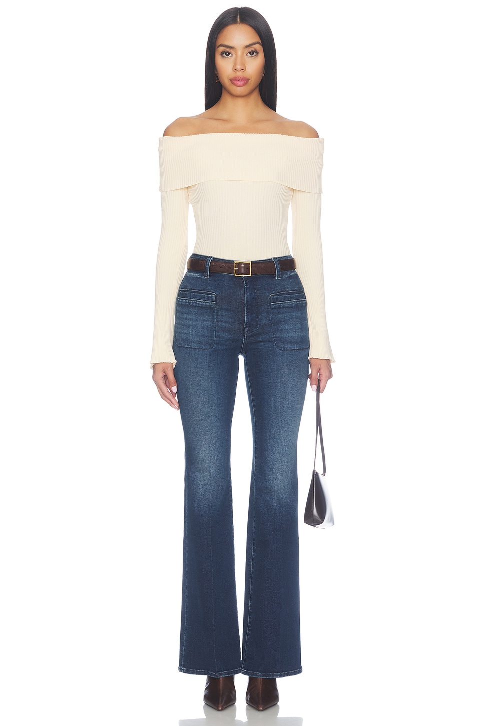 Good American Petite Soft Tech Good Flare Jeans