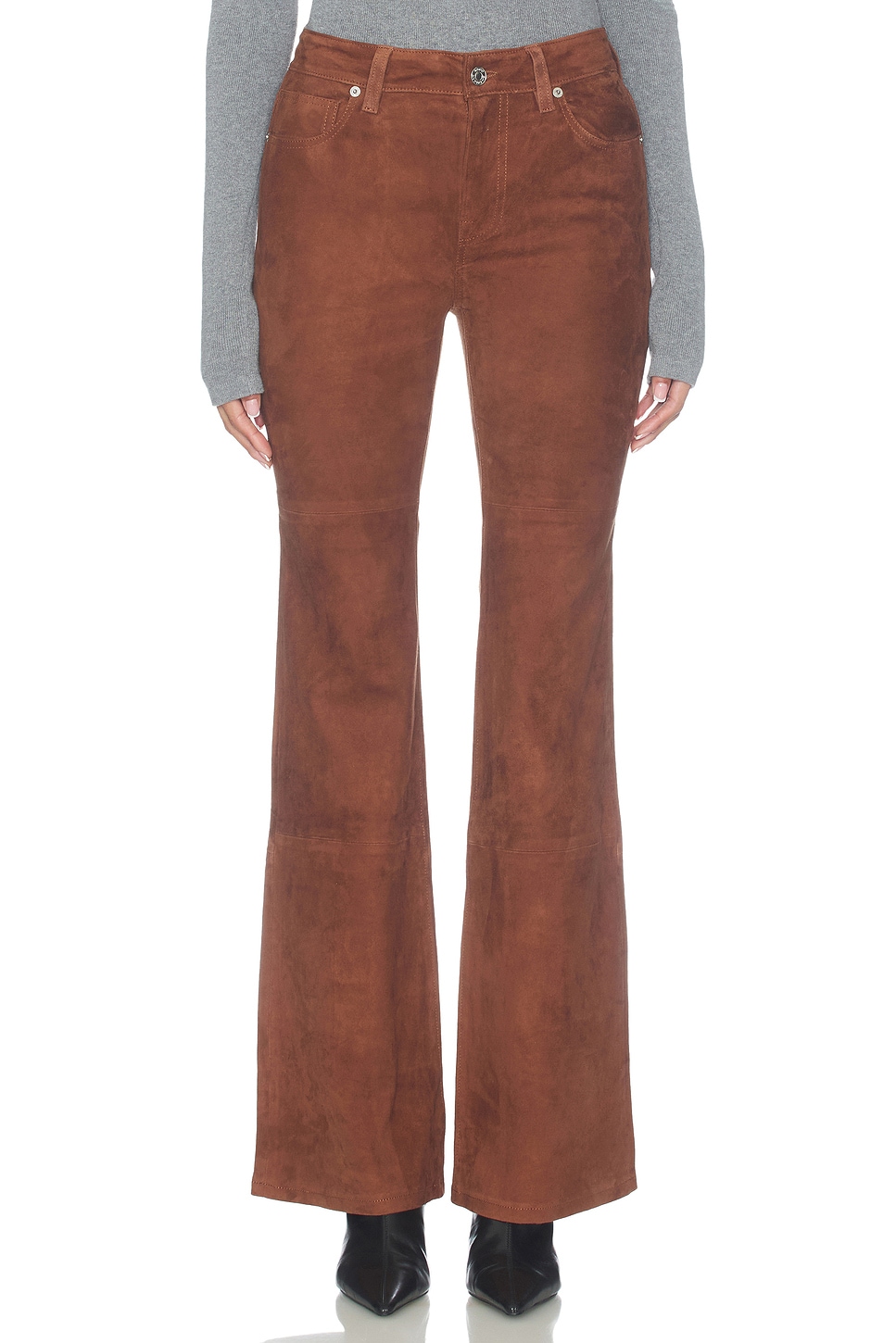 Good American Suede Good Legs Flare Jeans