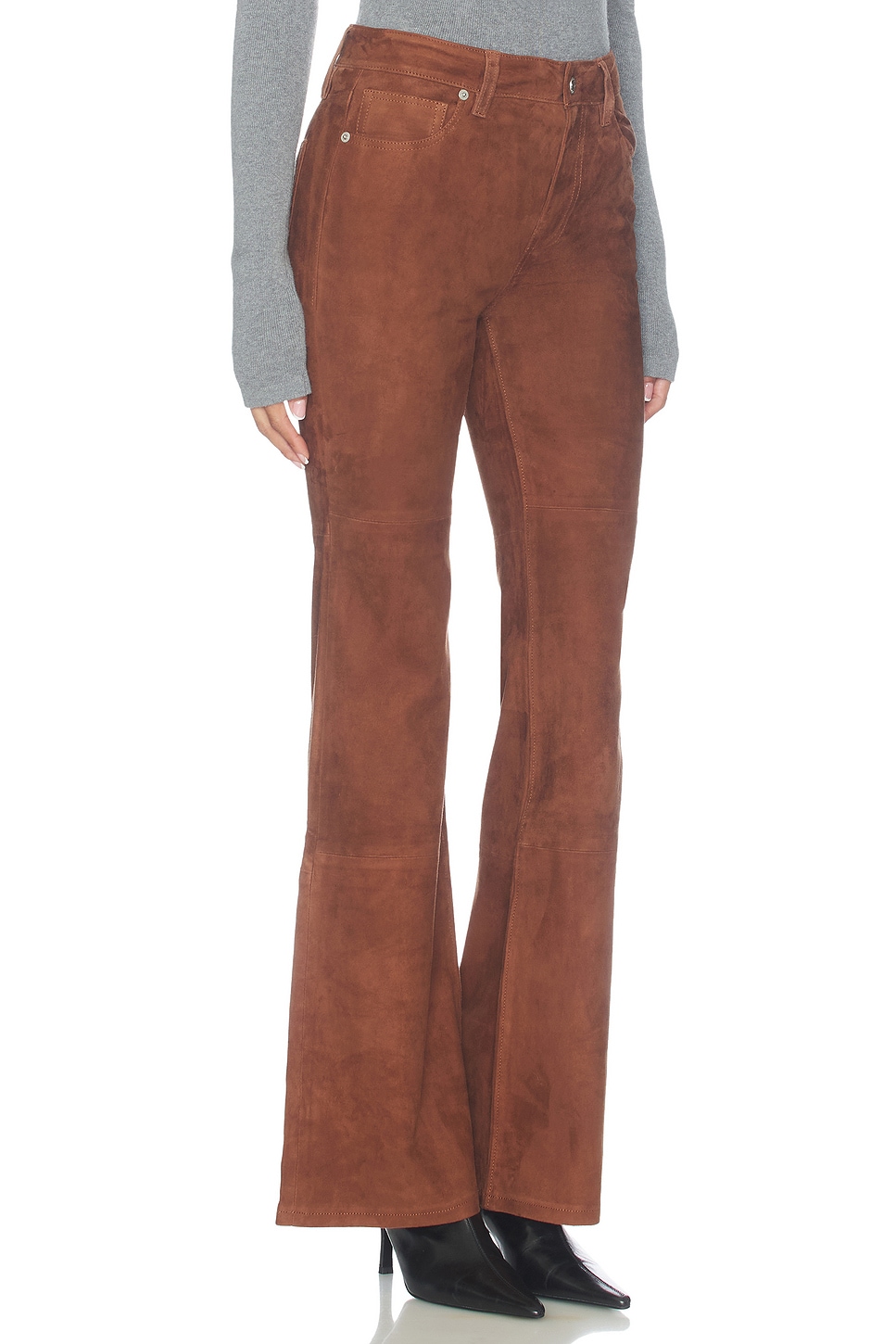 Good American Suede Good Legs Flare Jeans