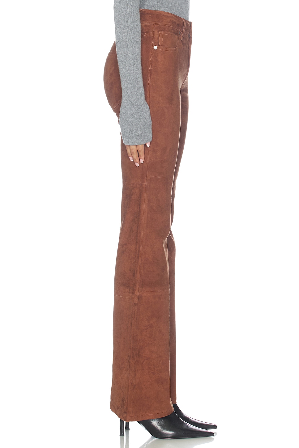 Good American Suede Good Legs Flare Jeans