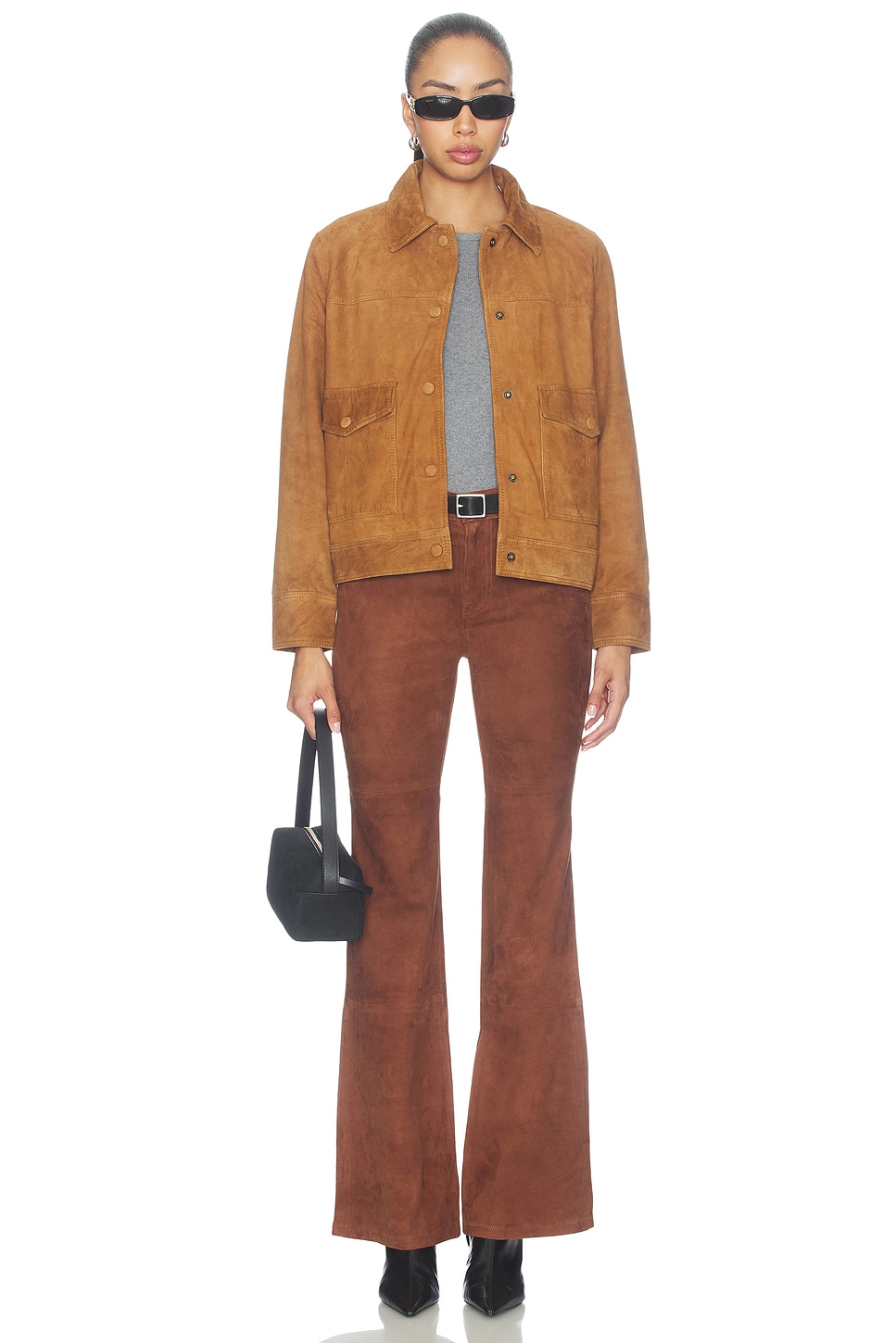 Good American Suede Good Legs Flare Jeans