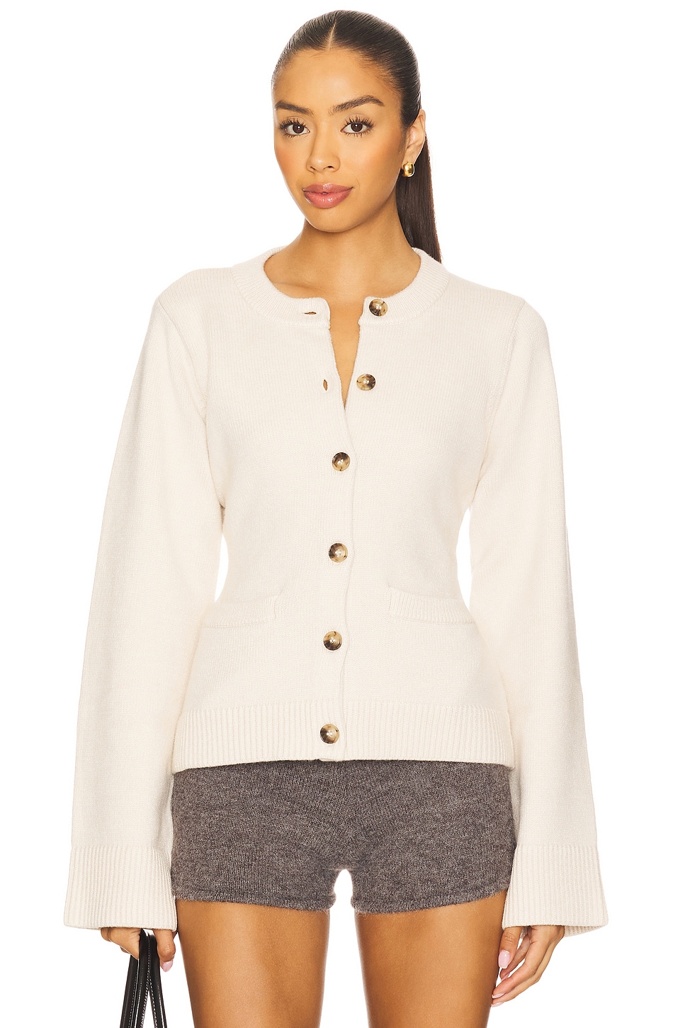 Good American Button Front Knit Cardigan