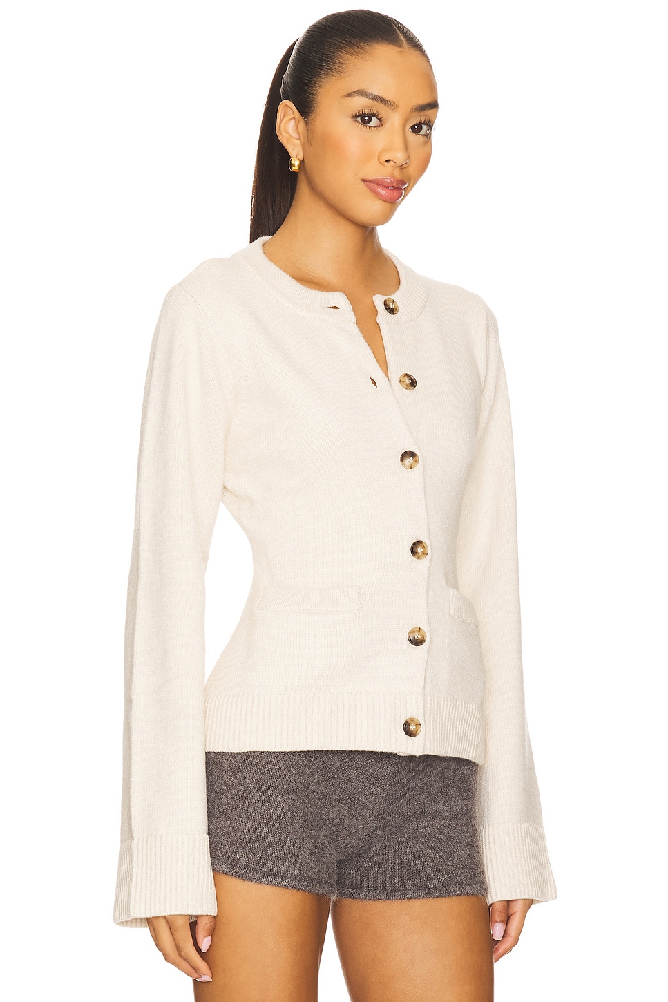 Good American Button Front Knit Cardigan