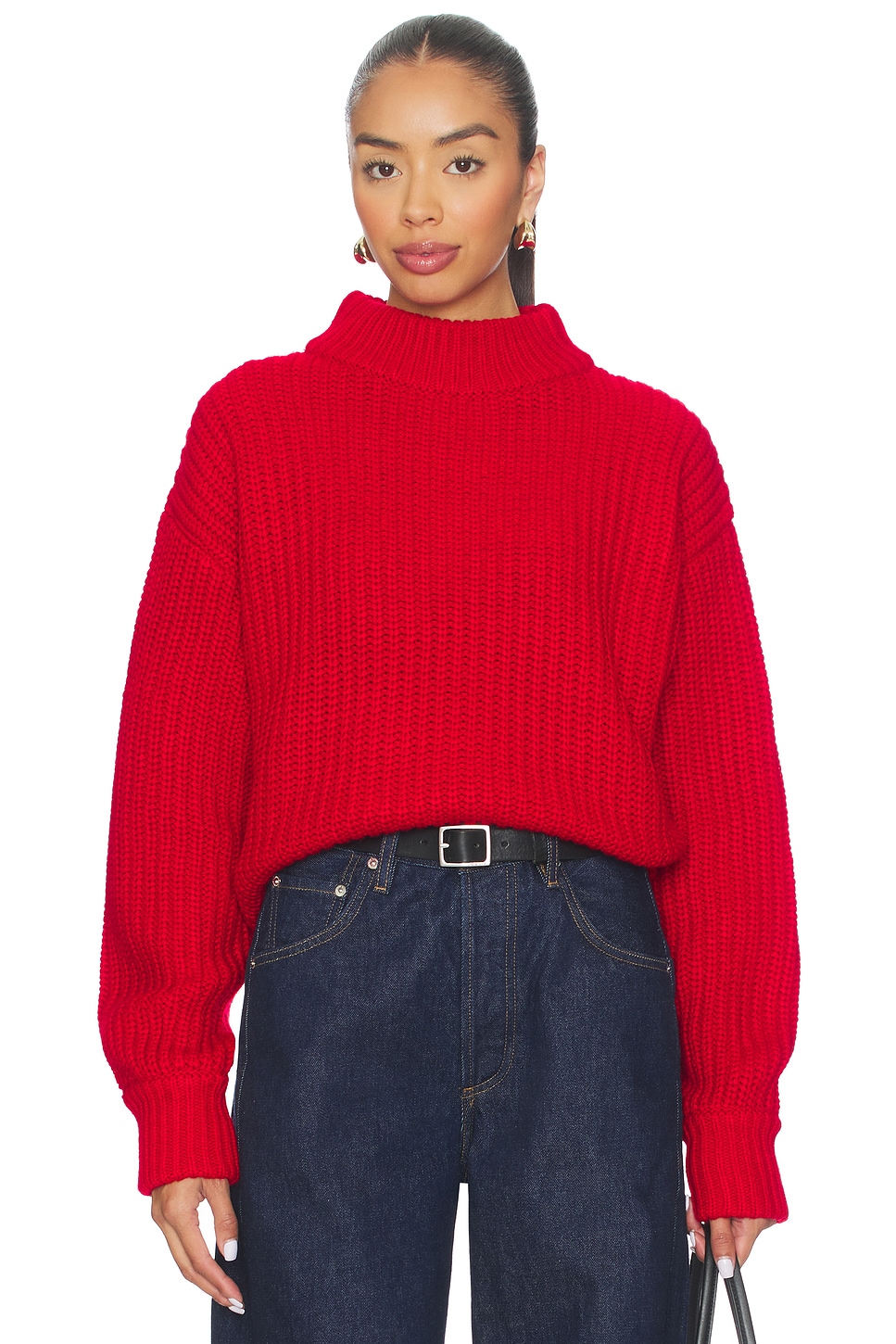 Chunky Knit Mock Neck Sweater