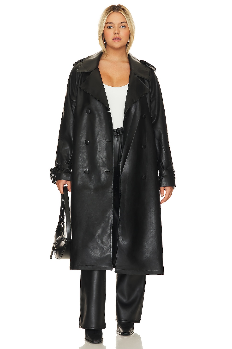 Good Trenches Good American Trench Coat in Black001 | REVOLVE