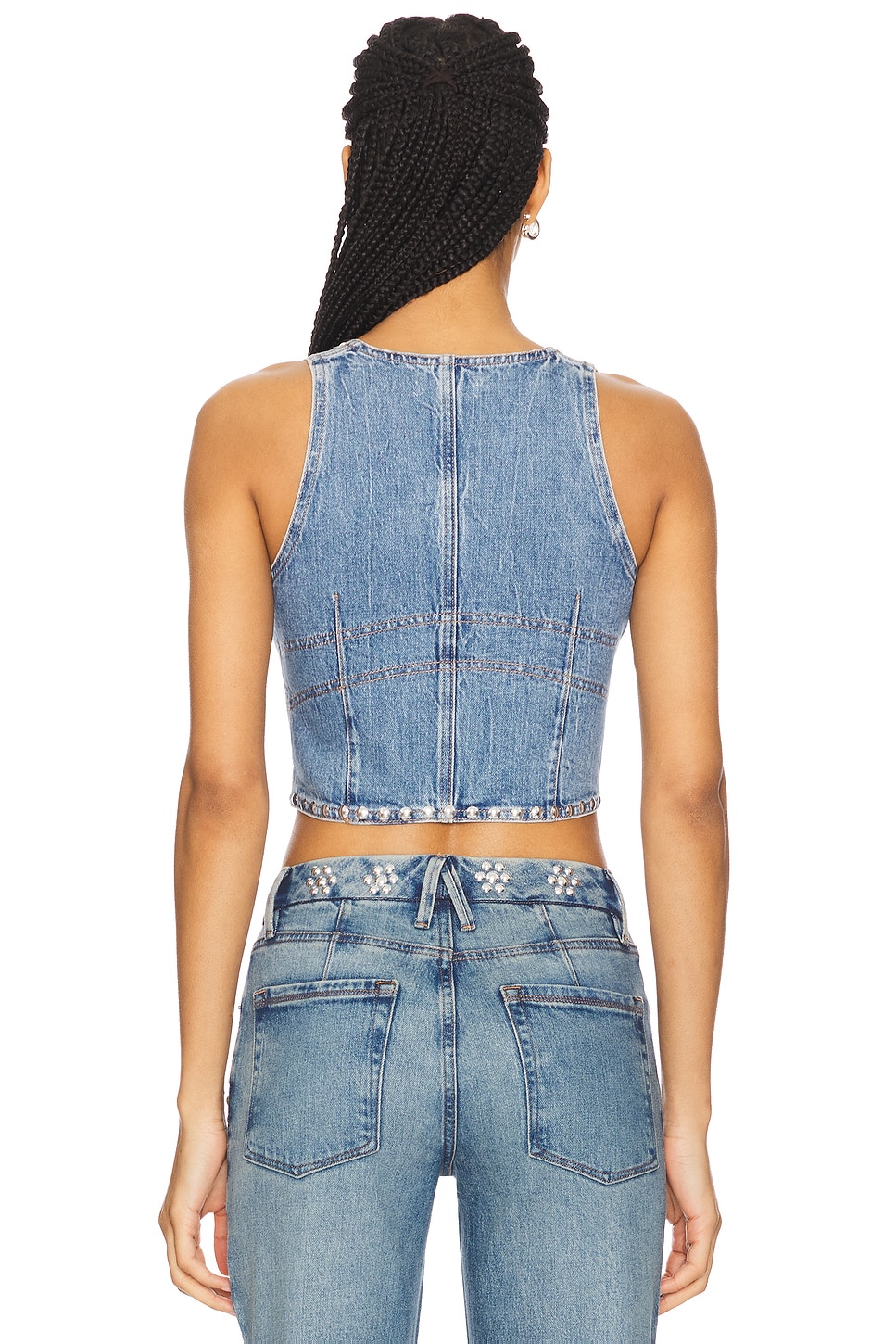 Good American Studded Denim Vest