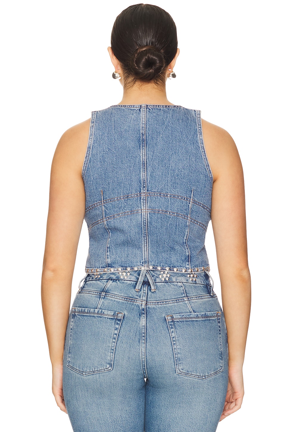 Good American Studded Denim Vest