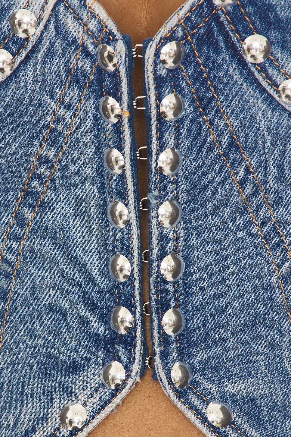 Good American Studded Denim Vest